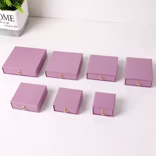 High-Quality Custom Paper Jewelry Box with Logo and Velvet Interior