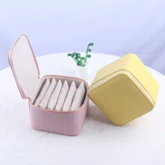 Stylish Vintage Genuine Leather Jewelry Box for Rings and Earrings 