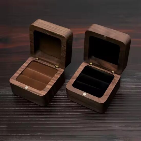 Vintage wooden jewelry box with antique clasp and velvet interior