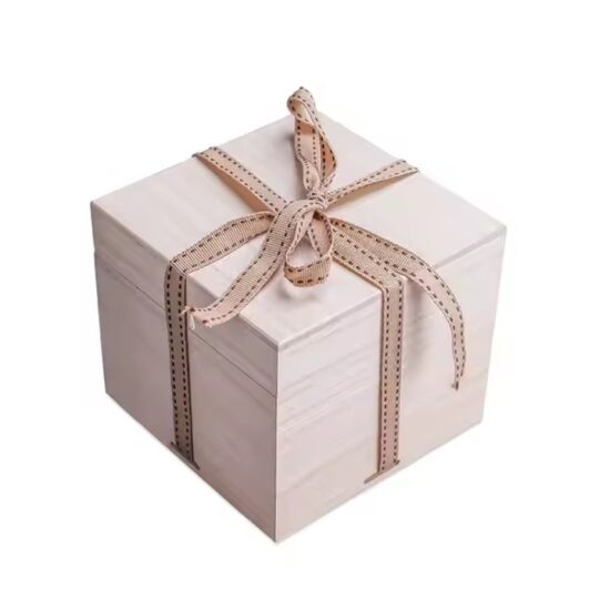 Custom shaped wooden jewelry box with elegant finish