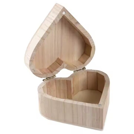 Custom shaped wooden jewelry box with elegant finish