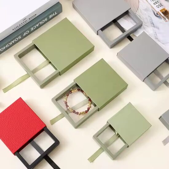 Personalized Sliding Drawer Paper Jewelry Boxes with Custom Branding