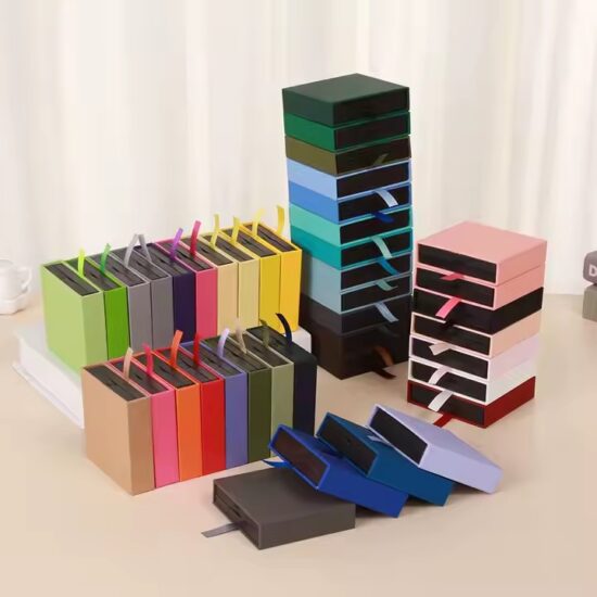 Personalized Sliding Drawer Paper Jewelry Boxes with Custom Branding
