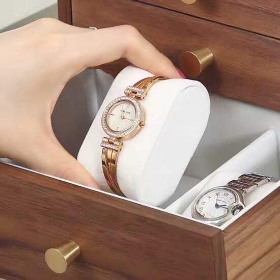 Luxury wooden jewelry storage box with multi-compartments and velvet lining