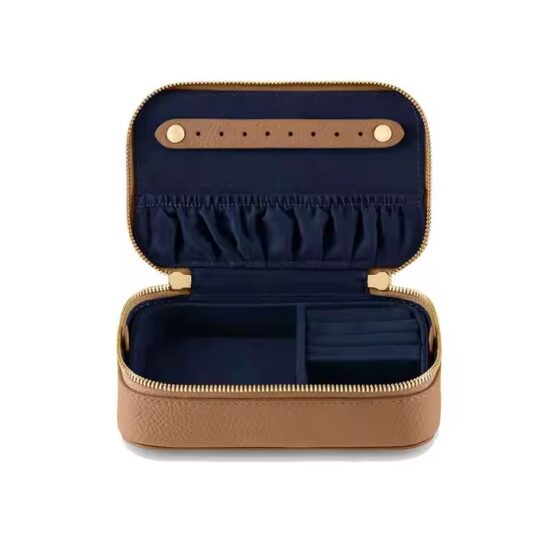 New Design Luxury Leather Travel Jewelry Box with Compartments