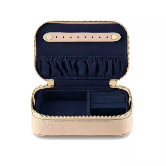 New Design Luxury Leather Travel Jewelry Box with Compartments