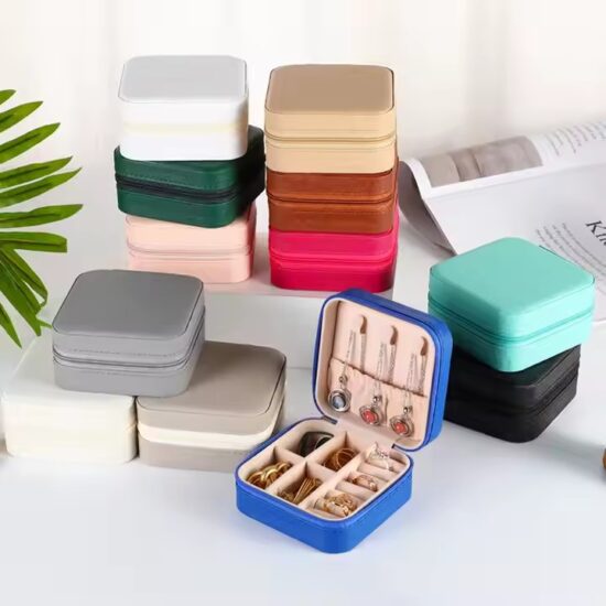 Custom Logo Mini Luxury Leather Jewelry Box for Travel