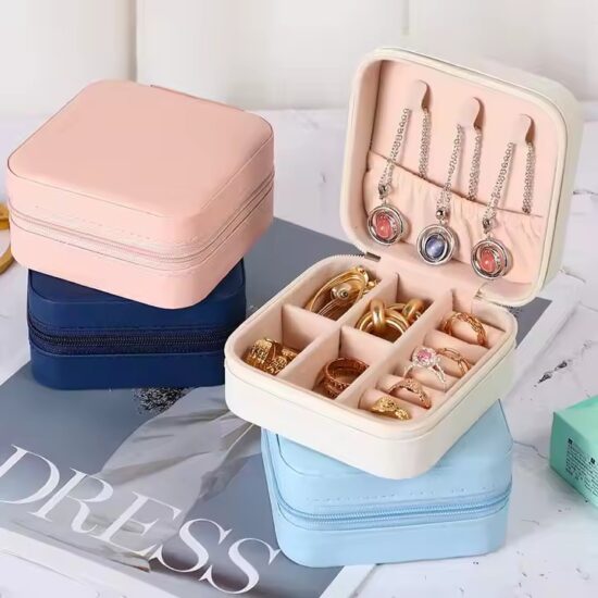 Custom Logo Mini Luxury Leather Jewelry Box for Travel