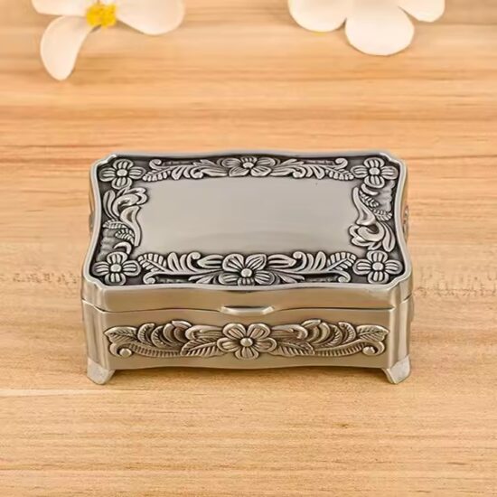 Bestselling Vintage Metal Jewelry Box with Ornate Detailing