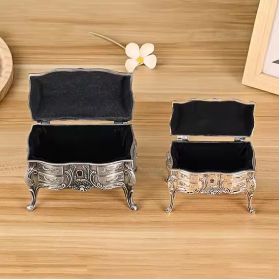 Bestselling Vintage Metal Jewelry Box with Ornate Detailing