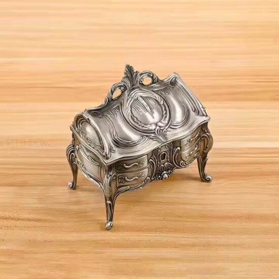 Bestselling Vintage Metal Jewelry Box with Ornate Detailing