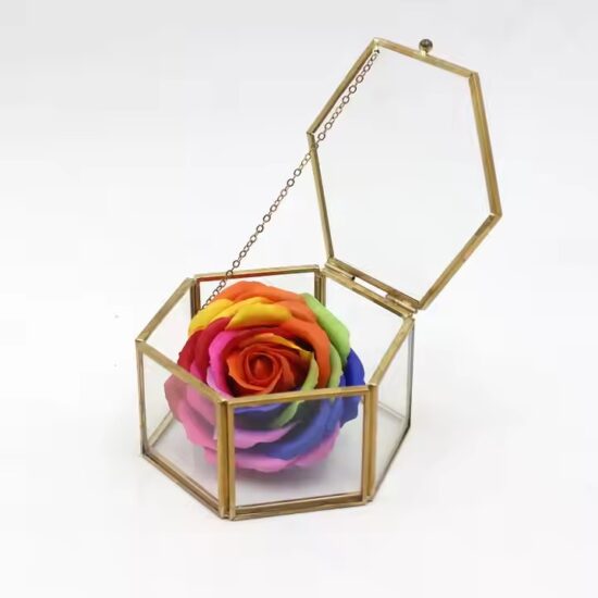 Luxury Glass Jewelry Organizer Box with Velvet Compartments