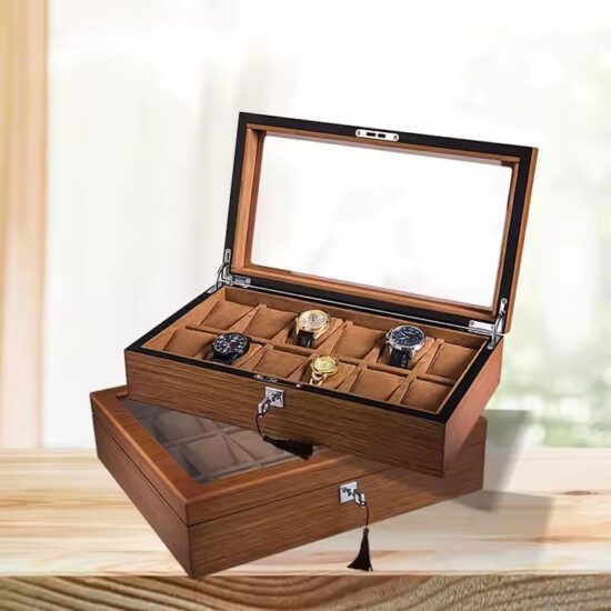Luxury Vintage Wooden Watch Box with Soft Interior Cushion