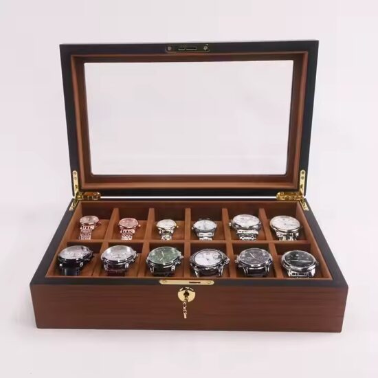 Luxury Vintage Wooden Watch Box with Soft Interior Cushion