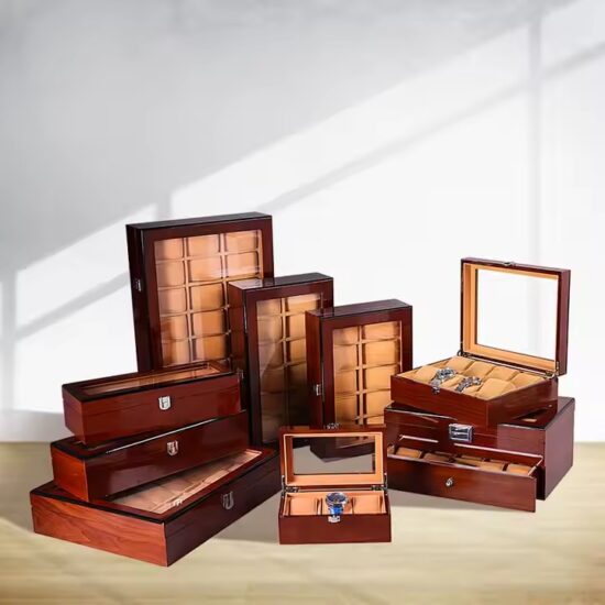 Luxury Vintage Wooden Watch Box with Soft Interior Cushion