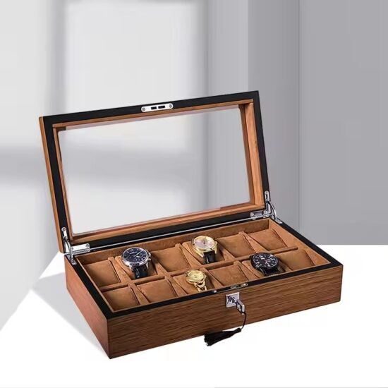 Luxury Vintage Wooden Watch Box with Soft Interior Cushion