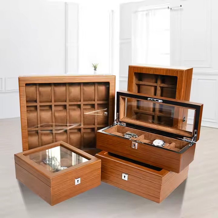 Luxury Vintage Wooden Watch Box with Soft Interior Cushion