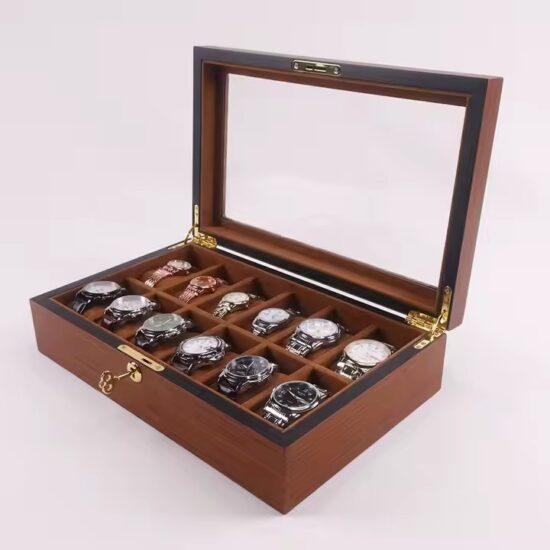 Luxury Vintage Wooden Watch Box with Soft Interior Cushion