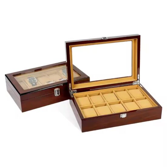 Luxury Vintage Wooden Watch Box with Soft Interior Cushion