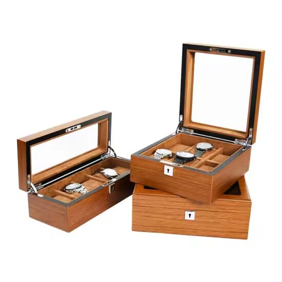 Luxury Vintage Wooden Watch Box with Soft Interior Cushion