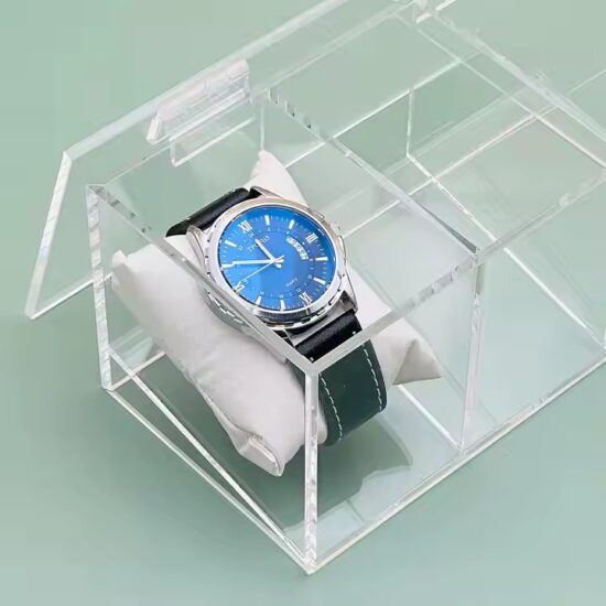 Transparent Acrylic Dustproof Watch Box with Display Function