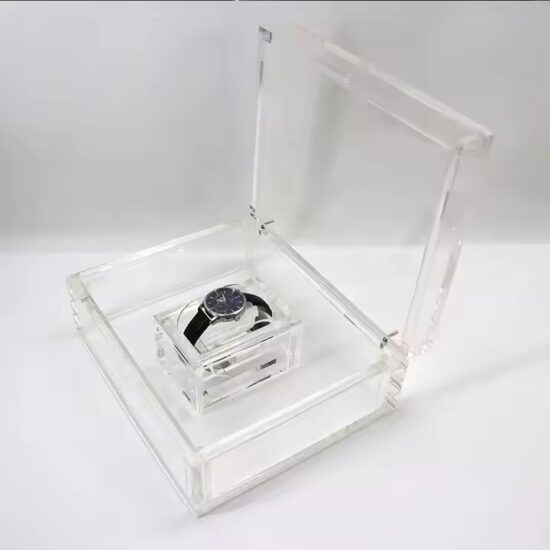 Transparent Acrylic Dustproof Watch Box with Display Function