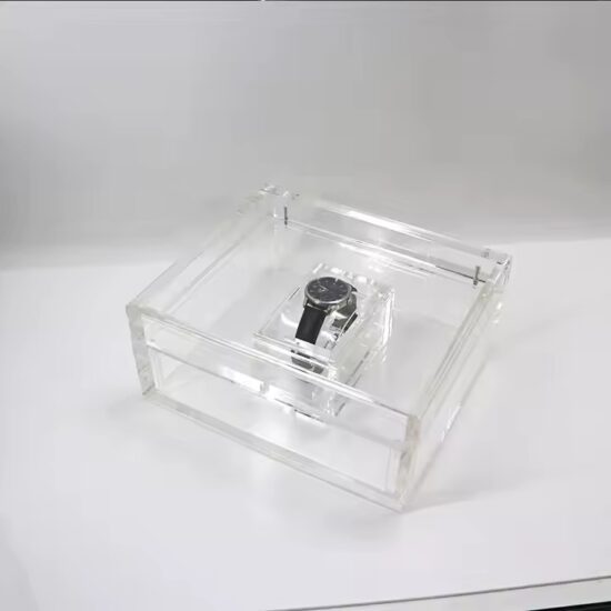 Transparent Acrylic Dustproof Watch Box with Display Function