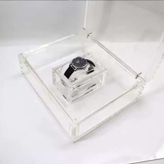 Transparent Acrylic Dustproof Watch Box with Display Function
