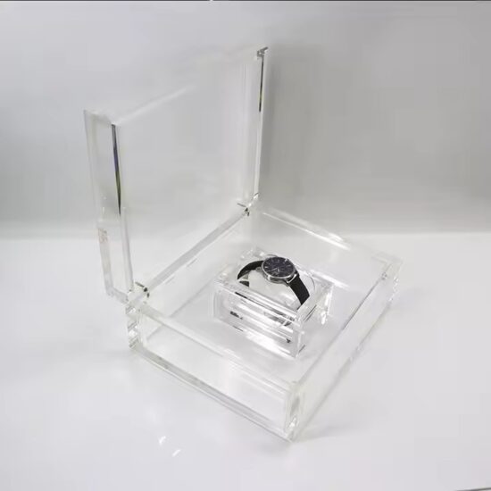 Transparent Acrylic Dustproof Watch Box with Display Function