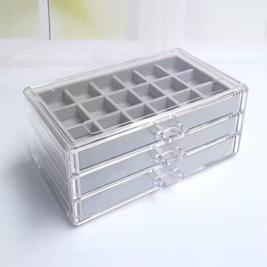 Multi-Layer Transparent Acrylic Jewelry Organizer for Earrings and Necklaces