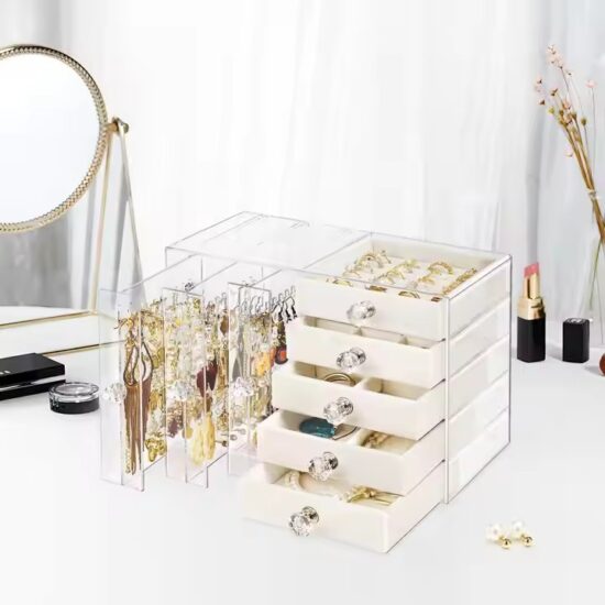 Custom Transparent Acrylic Jewelry Box with Compartments