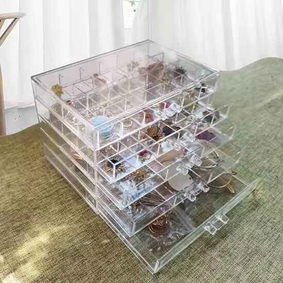 Custom Transparent Acrylic Jewelry Box with Compartments