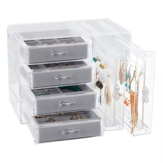 Custom Transparent Acrylic Jewelry Box with Compartments