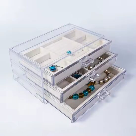 Multi-Layer Transparent Acrylic Jewelry Display Box for Retail
