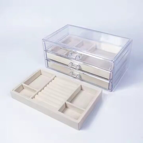 Multi-Layer Transparent Acrylic Jewelry Display Box for Retail