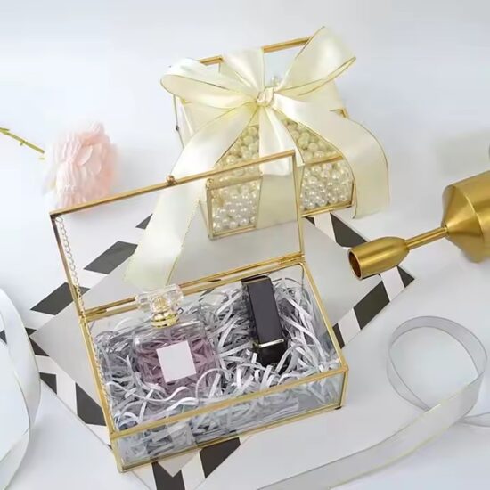 Multifunctional Glass Jewelry Organizer with Velvet Compartments