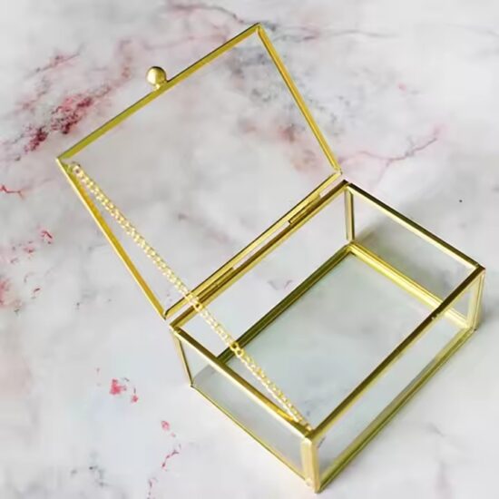 Multifunctional Glass Jewelry Organizer with Velvet Compartments