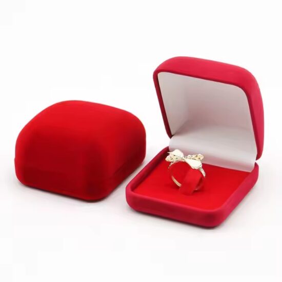 Custom colorful velvet jewelry box with personalized logo