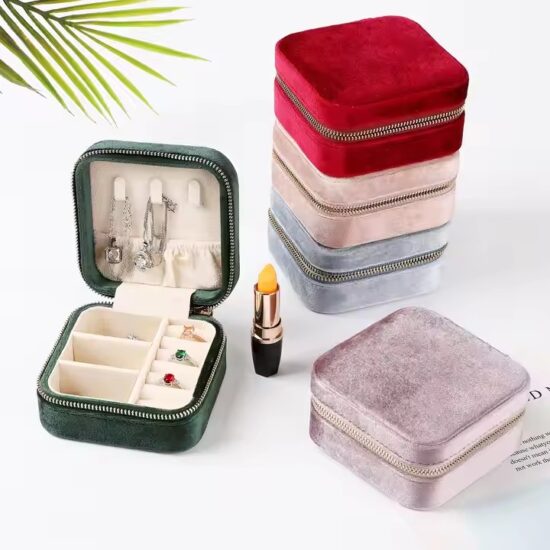 Custom Logo Portable Travel Jewelry Box with Secure Compartments
