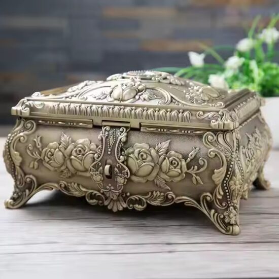 Bestselling Vintage Metal Jewelry Gift Box with Decorative Finish