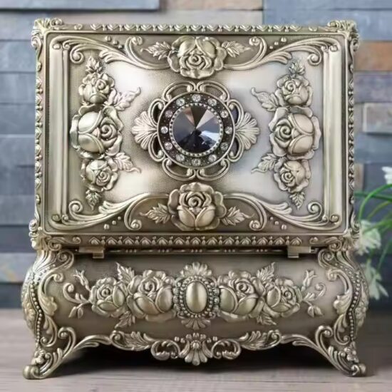 Bestselling Vintage Metal Jewelry Gift Box with Decorative Finish