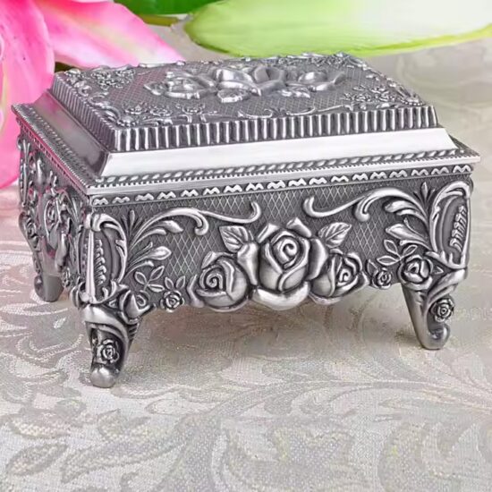Bestselling Vintage Metal Jewelry Gift Box with Decorative Finish