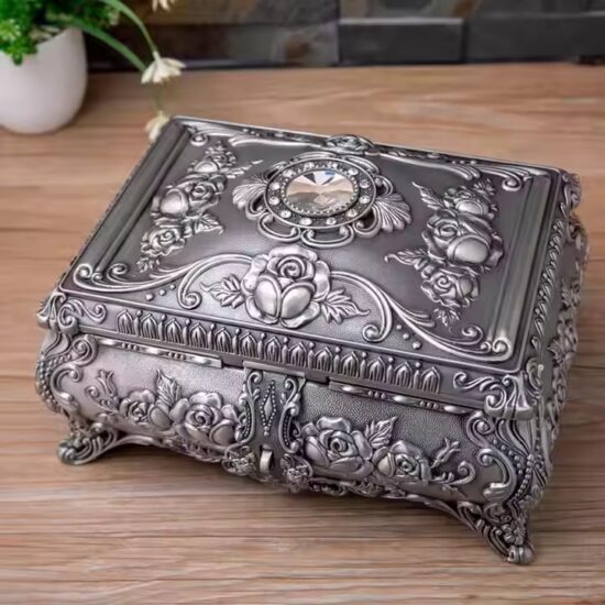 Bestselling Vintage Metal Jewelry Gift Box with Decorative Finish