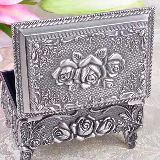 Bestselling Vintage Metal Jewelry Gift Box with Decorative Finish