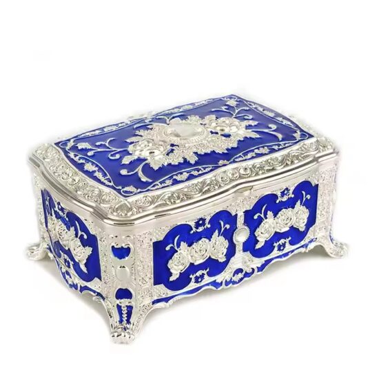 High-End Luxury Metal Jewelry Box with Velvet Lining