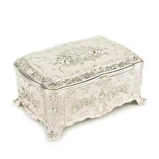 High-End Luxury Metal Jewelry Box with Velvet Lining
