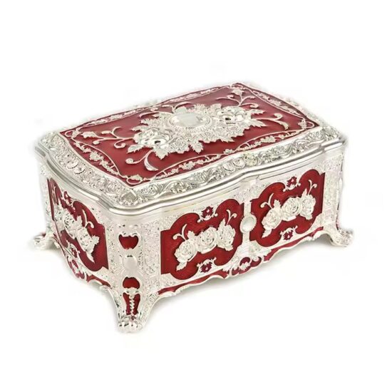 High-End Luxury Metal Jewelry Box with Velvet Lining