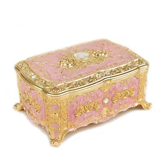 High-End Luxury Metal Jewelry Box with Velvet Lining