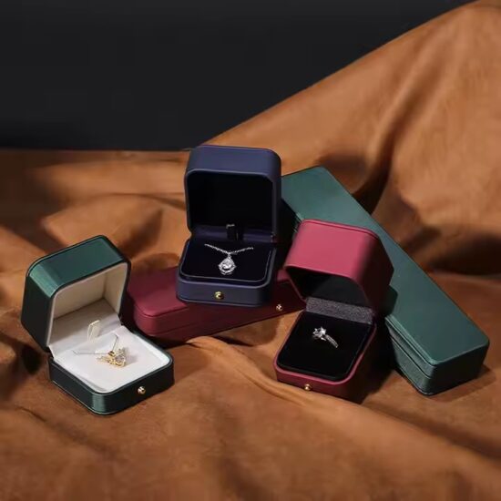 Luxury PU Leather Jewelry Box with Compartments for Full Jewelry Sets