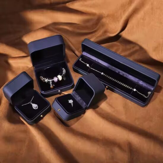 Luxury PU Leather Jewelry Box with Compartments for Full Jewelry Sets